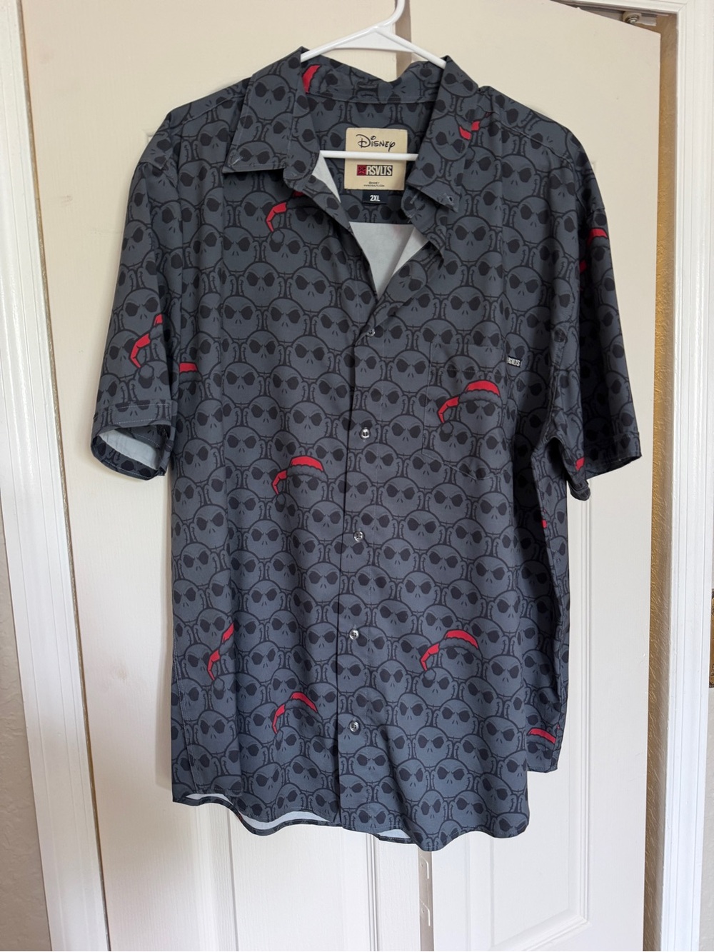 RSVLTS Nightmare before Christmas Men’s Gray Button-Down Shirt
